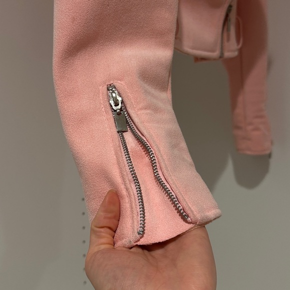 Pink faux leather biker jacket - Picture 7 of 12